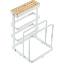 Knife Block with Wood Base and Utensil Storage, Ventilated Kitchen Knife Holder for SpaceSaving