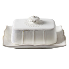 Ceramic Butter Dish with Lid Vintage Porcelain Keeper Decorative Tray for Kitchen and Restaurant