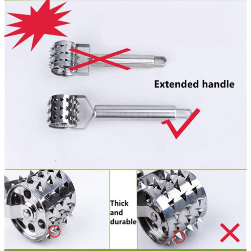 Stainless Steel Meat Tenderizer Roller with Sharp Blade Rotation for Steak Chicken Pork Beef 1