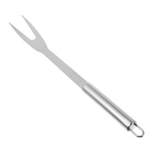 Long Handle Stainless Steel Barbecue Fork with 2Prong Design for Meat Carving and Outdoor Grilling