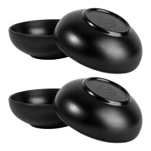 4pcs Japanese Ramen Bowls Black Melamine ScratchResistant Salad Rice Noodle Serving Set for Home