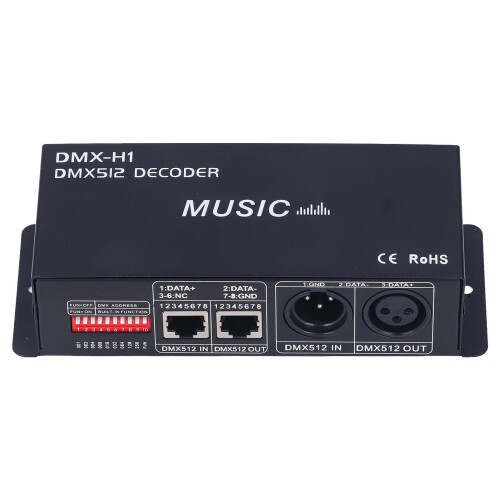 LED Decoder Controller For DMX512 Lighting Networks, Dimming Driver With Digital Display Decoder Technology, Synchronous Controller For 3 Channel RGB 1