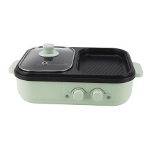Electric Hot Pot Dual Use Cooker 1300W Smokeless Nonstick Energy Saving for Indoor Outdoor Cooking