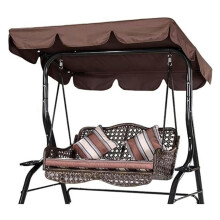 Swing Chair Canopy Replacement Waterproof Heavy Duty Garden Hammock Cover 142x120x18cm Coffee