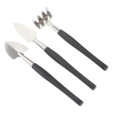 3Pcs Stainless Steel Gardening Trowel Set with Ergonomic Comfortable Grip for Garden and Balcony Use