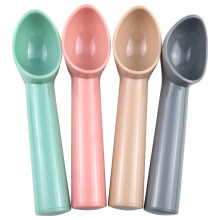 4PCS Plastic Ice Cream Scoop Set with AntiSlip Grip for Frozen Dessert and Cookie Dough, MultiColor