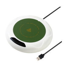 Coffee Cup Warmer with Smart Temperature Control, USB Mug Heater with Digital Display for Desk, White