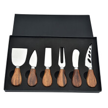 6Piece Stainless Steel Cheese Knife Set for Charcuterie Boards with Ergonomic Comfort Grip