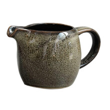 Ceramic Milk Jug 80ml Unique Kiln Glaze with Long Spout Coffee Creamer Pitcher Black 1300C Fired