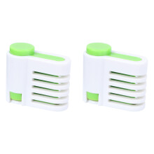 2pcs Adjustable Bread Slicer for Even Cuts, Manual Toast Cutter for Bagels, Cake and Sandwiches Green
