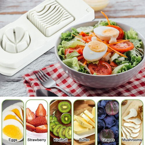Egg Slicer Stainless Steel 2in1 Kitchen Egg Cutter for Boiled Eggs and Vegetables 2