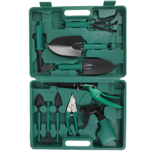 Gardening Tool Set with Storage Case, Lightweight Durable Garden Tools Kit for Planting