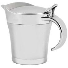 Stainless Steel Gravy Boat with Hinged Lid, 14oz DoubleWall Insulated Sauce Server for Holidays
