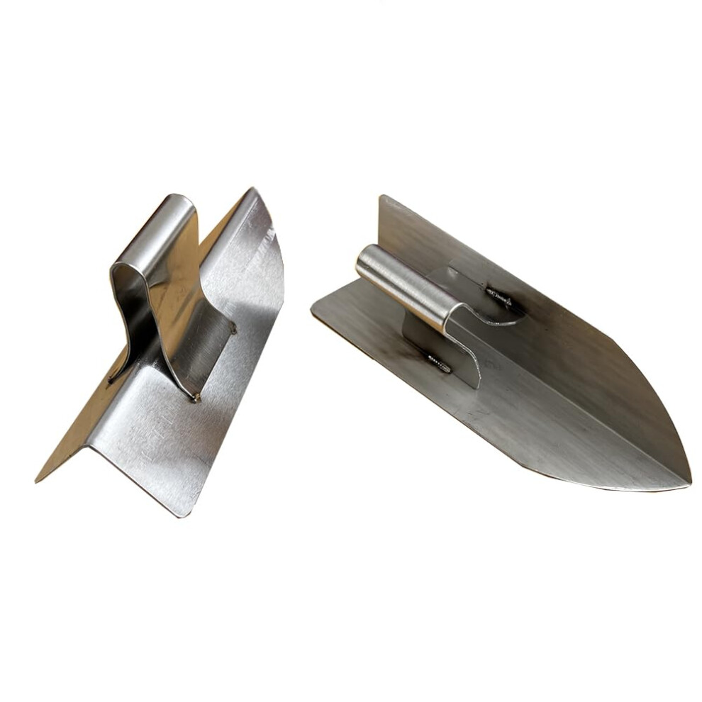 2 Piece Stainless Steel Drywall Corner Trowel Set With Ergonomic Grip For Precision Inside Outside Finishing 9174973254430