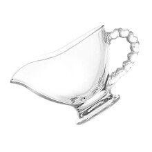 Glass Gravy Boat with Handle Clear Sauce Jug Pitcher for Milk Cream Ergonomic Grip Easy Pouring