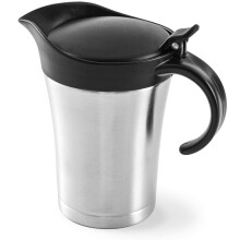 Large Stainless Steel Gravy Boat 25oz Double Wall Insulated Sauce Jug with Hinged SpillProof Lid