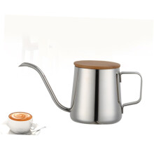 2pcs Stainless Steel Pour Over Coffee Kettle with Wooden Lid and Precision Gooseneck Spout