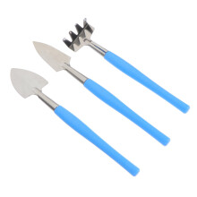 3Pcs Stainless Steel Gardening Shovel Set with Ergonomic Comfort Grip for Planting and Transplanting