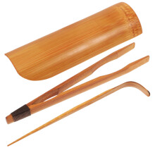 Japanese Tea Set for Tea Ceremony, Elegant 3 Piece Brewing Utensils Kit with Scoop and Holder