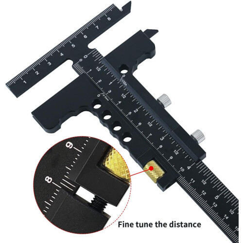 Sliding T Square Ruler for Woodworking with OneClick Angle Lock and Precision Right Angle Marking 2