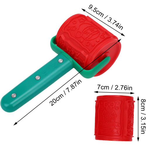 Christmas Embossed Rolling Pin with 12 Festive Designs and Quick Pattern Change for Holiday Baking 2