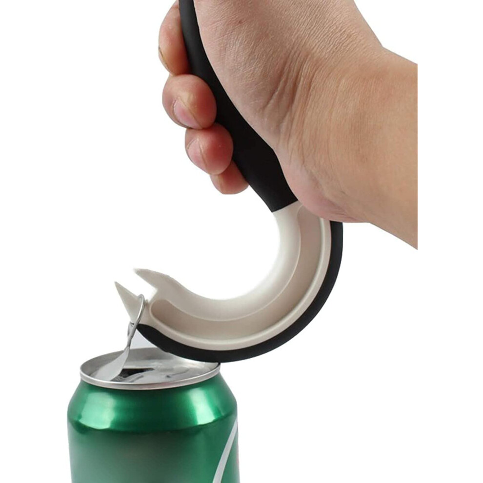 Jar Opener for Weak Hands Ergonomic JShape Ring Pull Can Opener for Seniors and Multi Lids