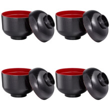 Japanese Soup Bowls with Lids 4pcs Authentic Ramen Bowls Traditional Rice Miso Soup Serving Set