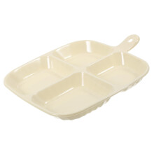 Divided Serving Tray for Efficient Ingredient Organization, Beige MultiCompartment Kitchen Organizer