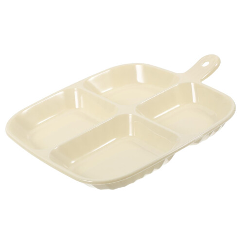 Divided Serving Tray for Efficient Ingredient Organization, Beige MultiCompartment Kitchen Organizer