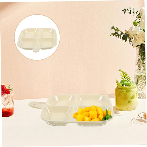 Divided Serving Tray for Efficient Ingredient Organization, Beige MultiCompartment Kitchen Organizer 1