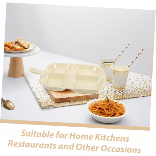 Divided Serving Tray for Efficient Ingredient Organization, Beige MultiCompartment Kitchen Organizer 2
