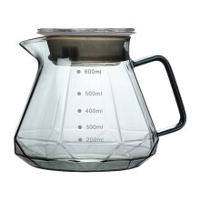 Pour Over Coffee Maker 600ml HeatResistant Glass Coffee Pot with Ergonomic Handle and Wood Base