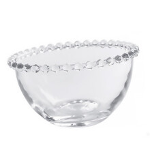 Glass Fruit Bowl with Elegant Pearl Design, Durable Thick Glass for Snacks, Desserts and Parties