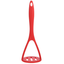 Silicone Potato Ricer and Vegetable Masher with Ergonomic Grip for Quick Mashing of Fruits Veggies Red