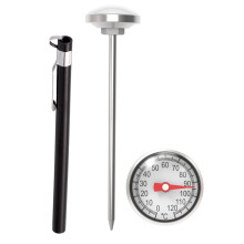 Analog Food Thermometer Stainless Steel Accuracy 0120C No Battery for Cooking Baking