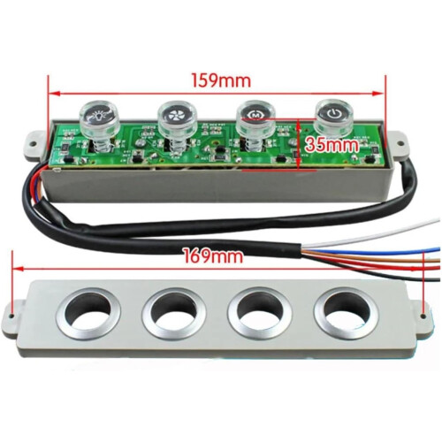 Range Hood Control Panel with Touch Control, Timer and Indicator Lights, 4 Button Switch Board 1