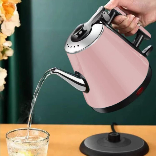 1.2L Double Layer Electric Kettle, Quick Boiling Cordless Kettle with Temperature Control, Pink 1