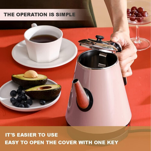 1.2L Double Layer Electric Kettle, Quick Boiling Cordless Kettle with Temperature Control, Pink 2