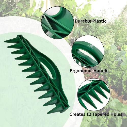 Seed Planting Tool with Ergonomic Grip for Precise Garden Rows and Vegetable Herb Planting 2