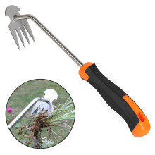 Garden Weed Puller Long Handle Heavy Duty Manganese Steel Adjustable Weeding Tool with Ergonomic Rubber Grip