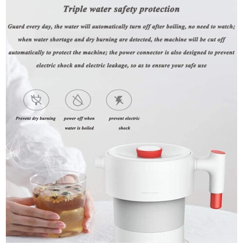 Travel Electric Kettle 600ML Foldable Design Fast Boiling Dual Voltage Compact for Camping 1