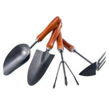Garden Tool Set with Ergonomic Wood Handle Cast Iron MultiFunctional Kit for Planting and Weeding