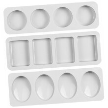 3 Pcs Silicone Soap Making Molds Set, NonStick Flexible Round Square Oval Shapes for Easy Demoulding
