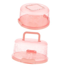 2pcs Cake Carrier with Handle and Lid, Reusable Round Cake Storage Container for Outdoor Events