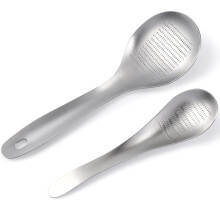 2pcs Stainless Steel Garlic Press and Ginger Grater Spoon, Dual Size Ergonomic Kitchen Tool Dishwasher Safe
