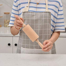 Wooden Rolling Pin with Handles Natural Beech for Baking Smooth Rolling 11.61 Inch Dough Roller