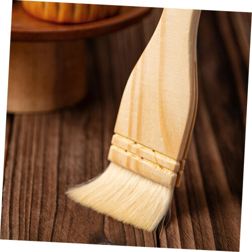 Wool Basting Brush with Ergonomic Wood Handle for BBQ Baking Meat Bread and Pastries 1