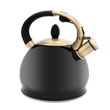 Large 3.5L Stainless Steel Whistling Tea Kettle with HeatProof Handle for All Stoves Black