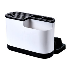 Kitchen Knife Holder and Knife Block with Cutting Board Rack, MultiSlot Detachable Organizer, Black 27x20.7x19.2cm
