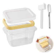 Butter Cutter and Storage Container with Stainless Steel Slicer, Airtight Seal, NonSlip Base, 4oz